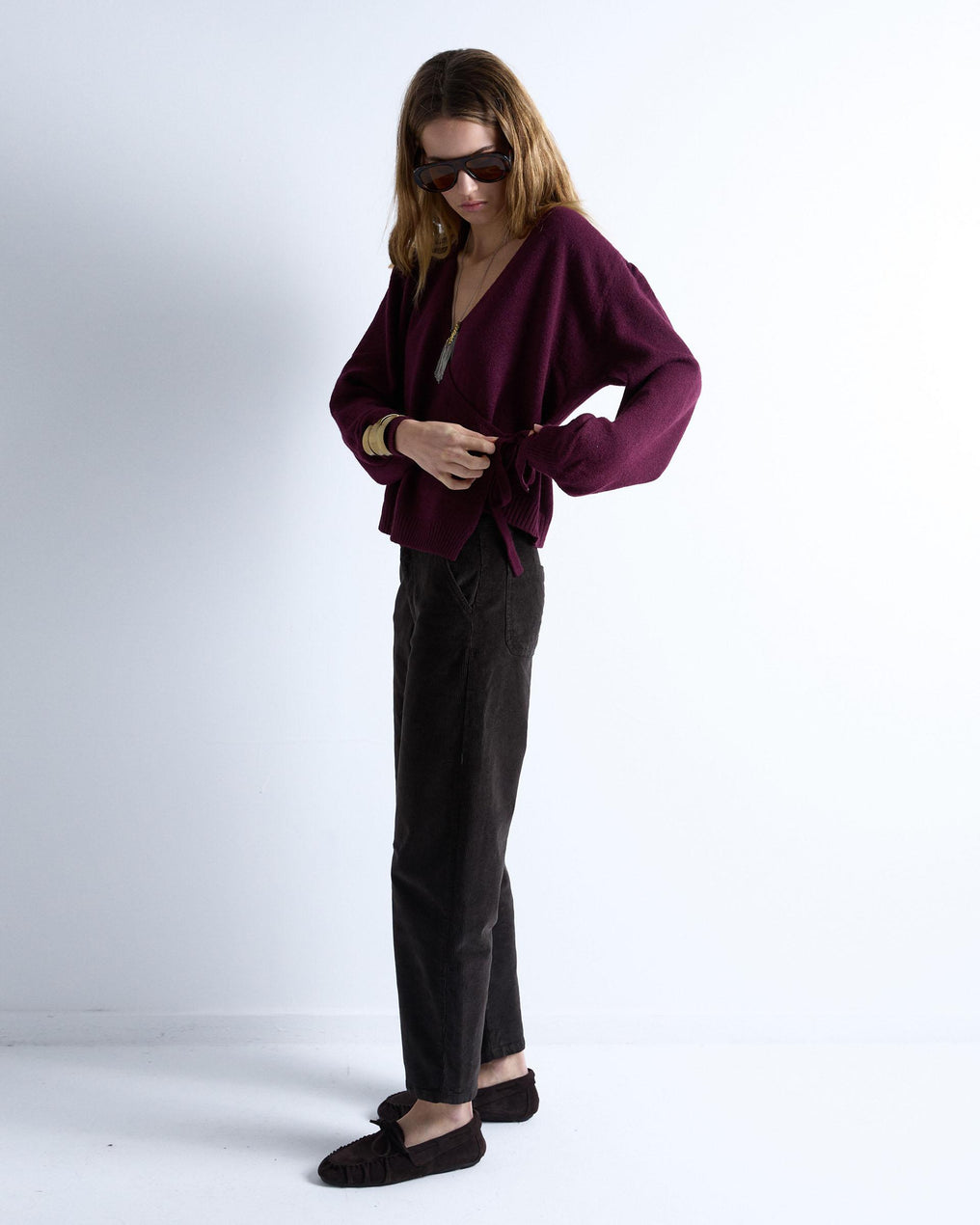 Pantalones Pana Balloon Marrón