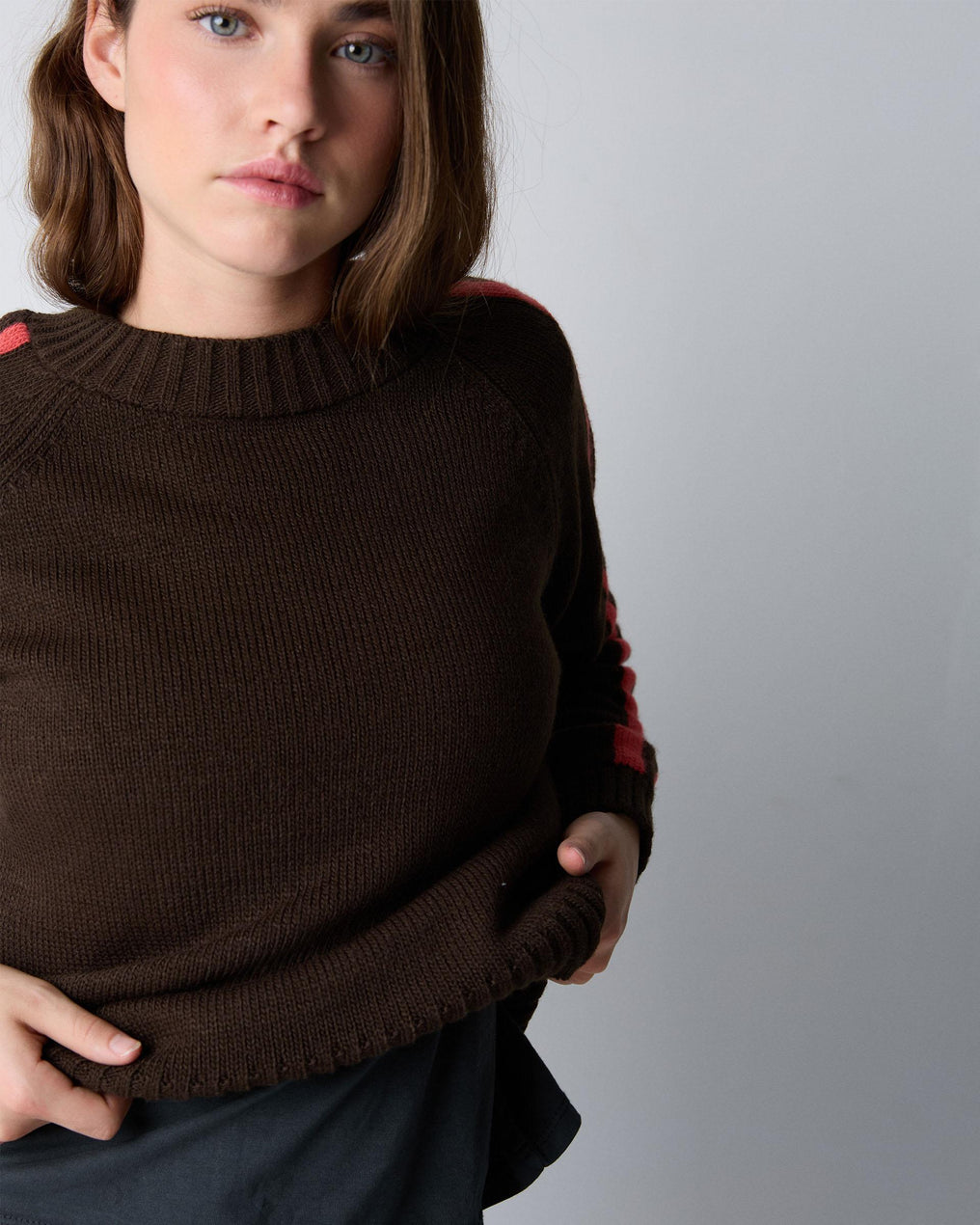 Jersey Rayas Mangas Marrón