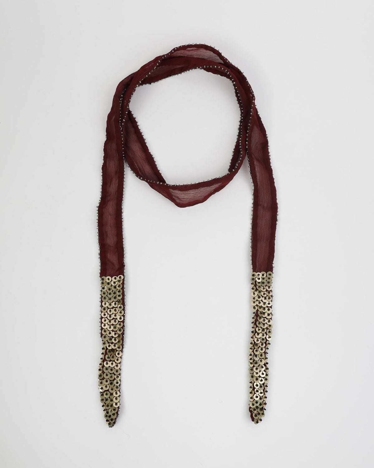 Collar Organza Lentejuelas Granate