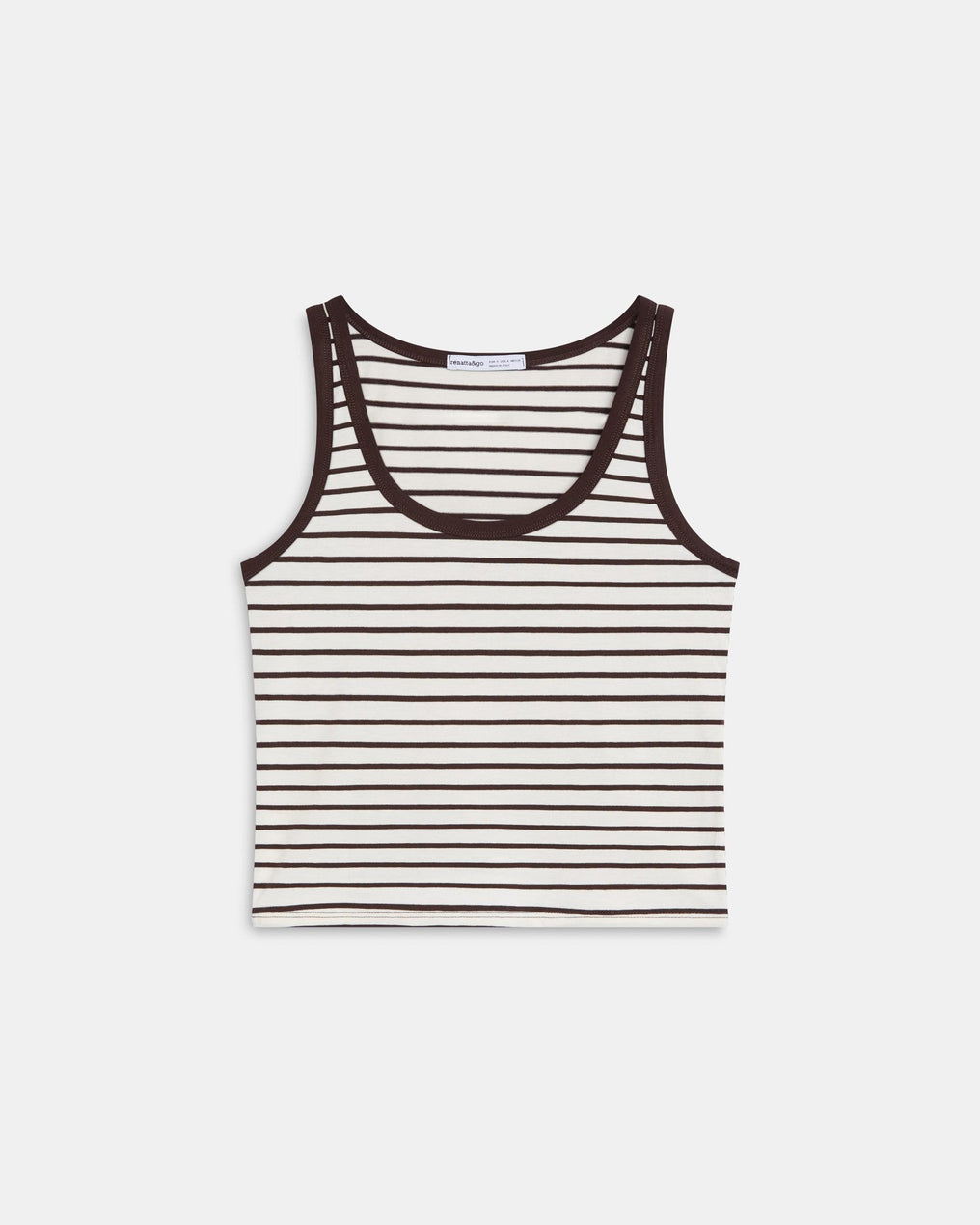 T-shirt Bretelles Rayures Marron