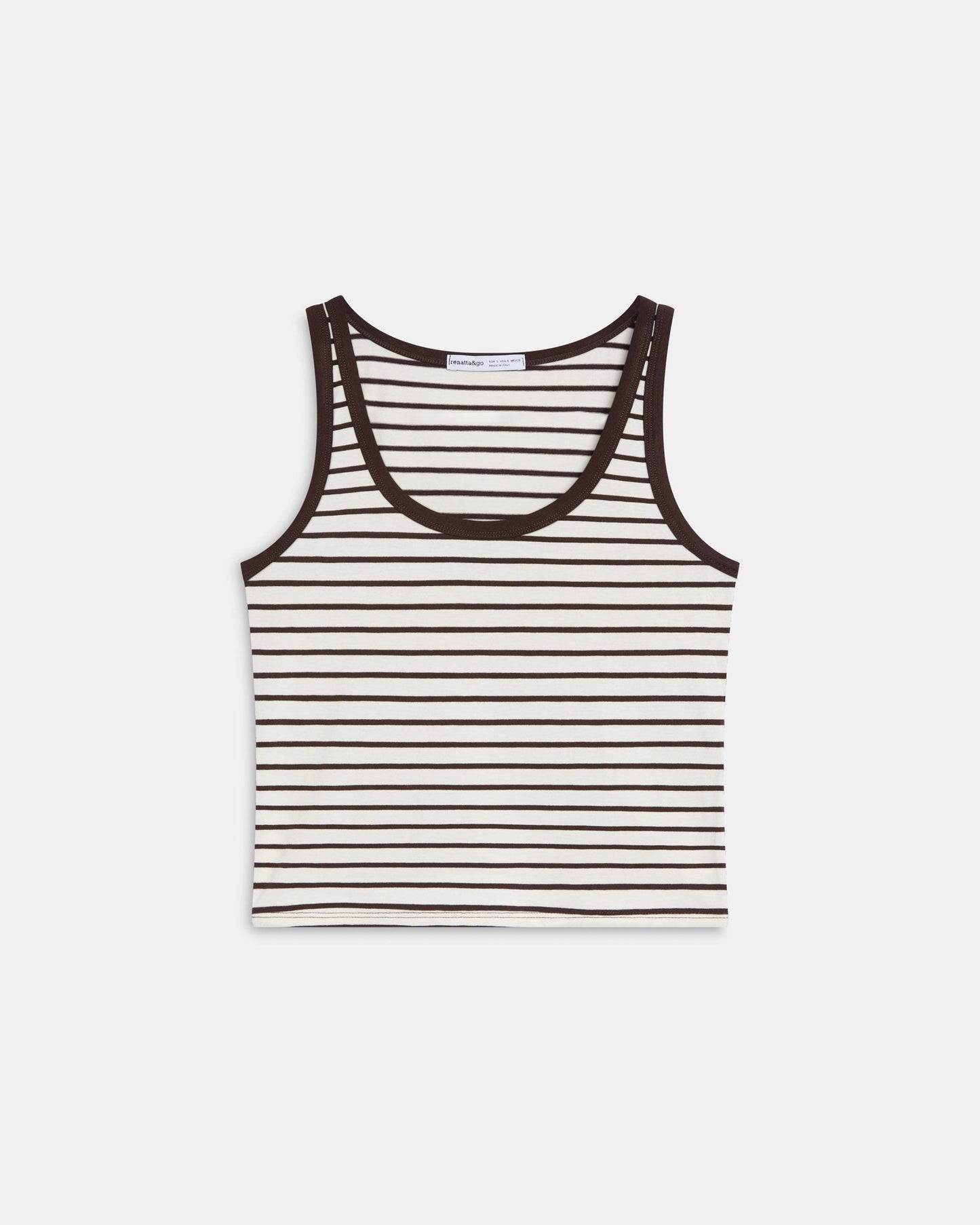 T-shirt Bretelles Rayures Marron
