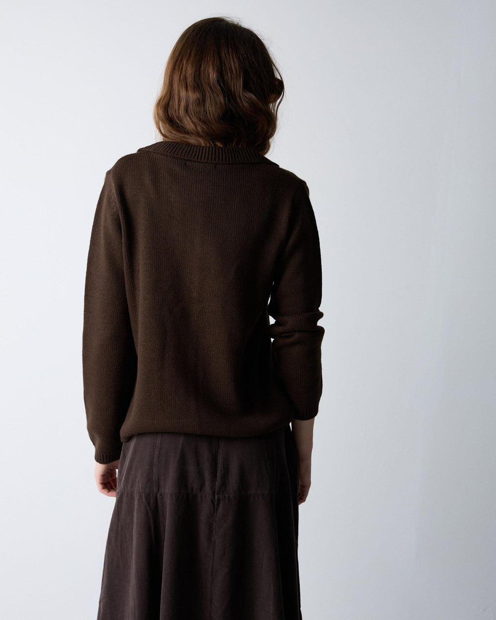 Brown Polo Collar Jacket