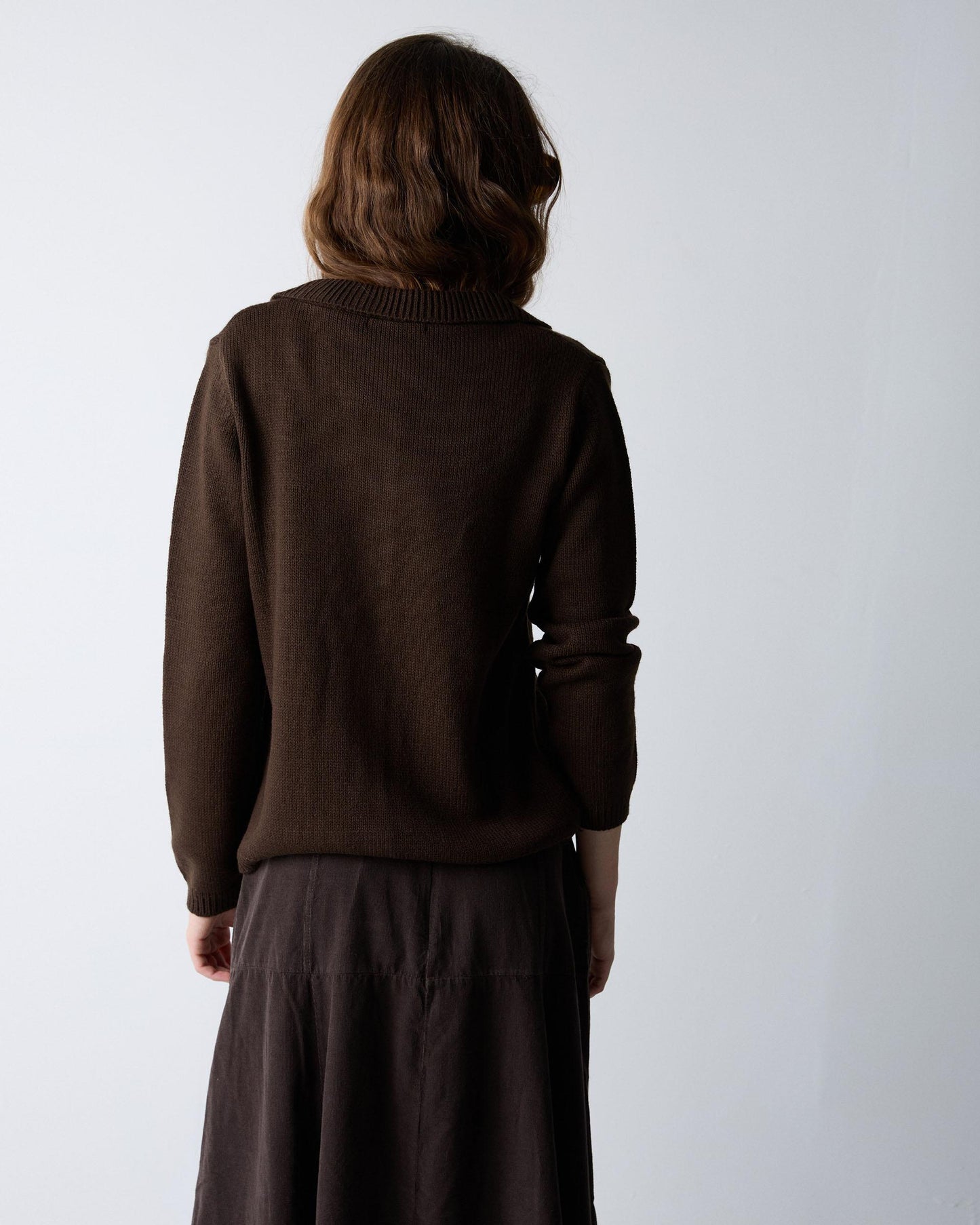 Brown Polo Collar Jacket