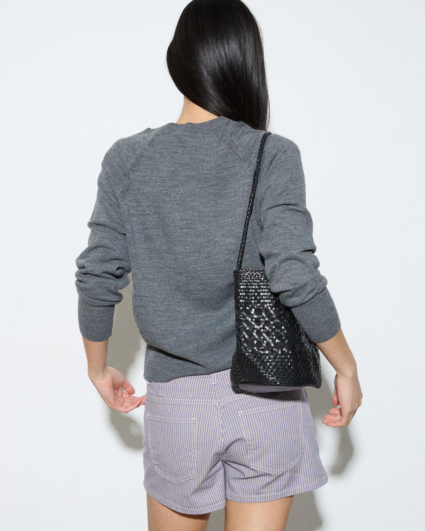 Jersey Cuello Redondo Punto Fino Gris