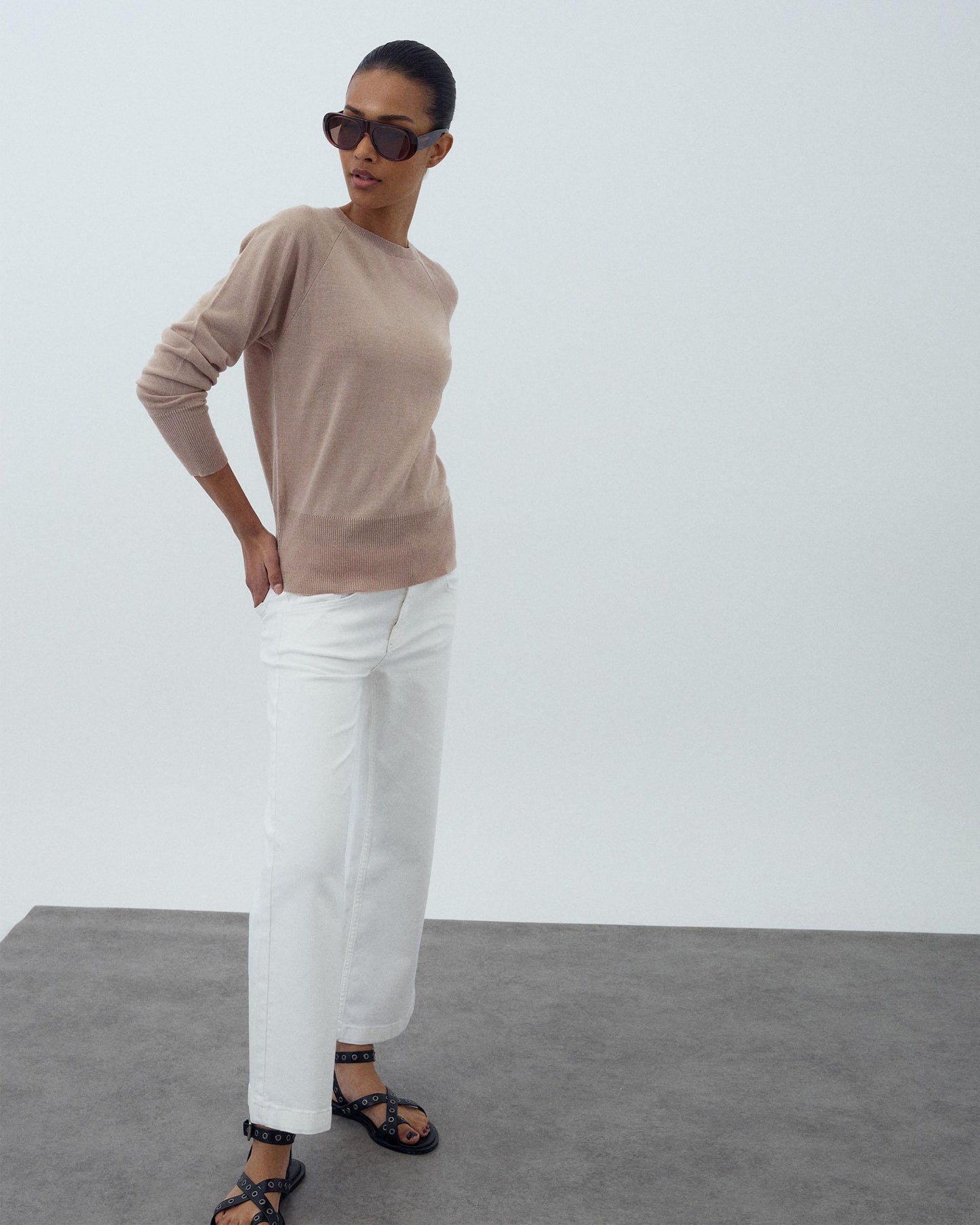 White Floral Embroidered Jeans