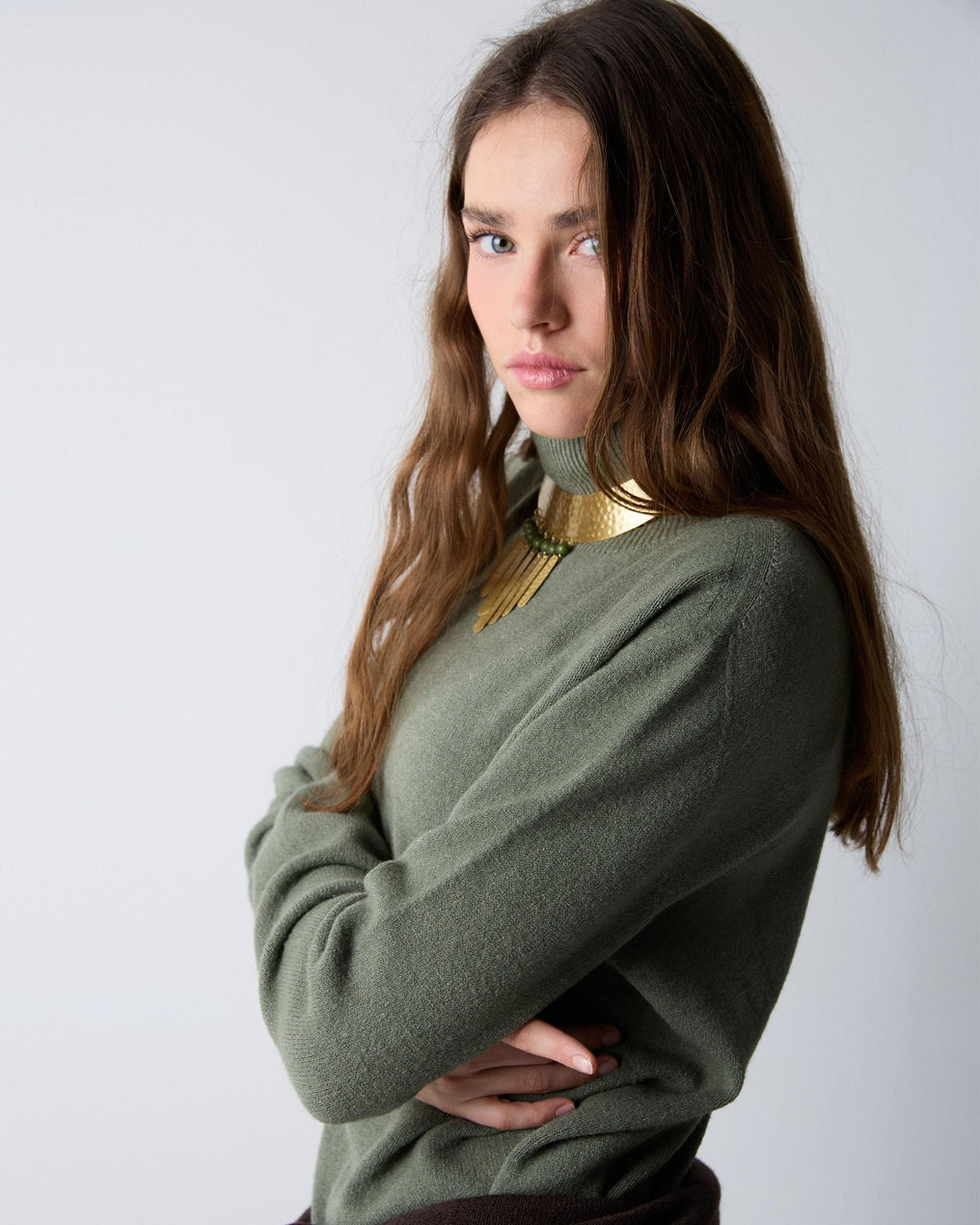 Dark Green Turtleneck Sweater