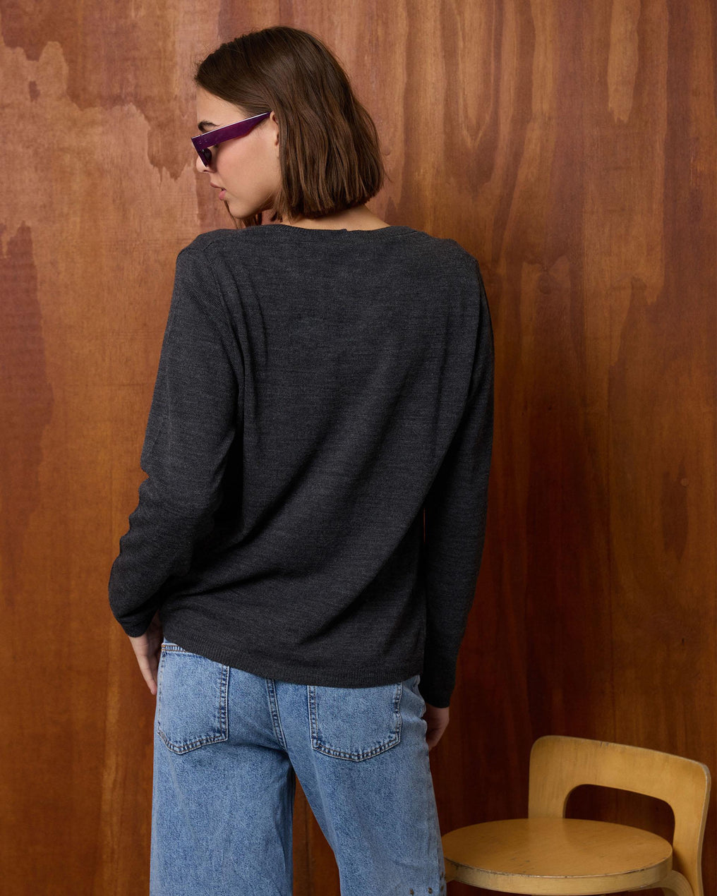 Casaco de malha fina antracite