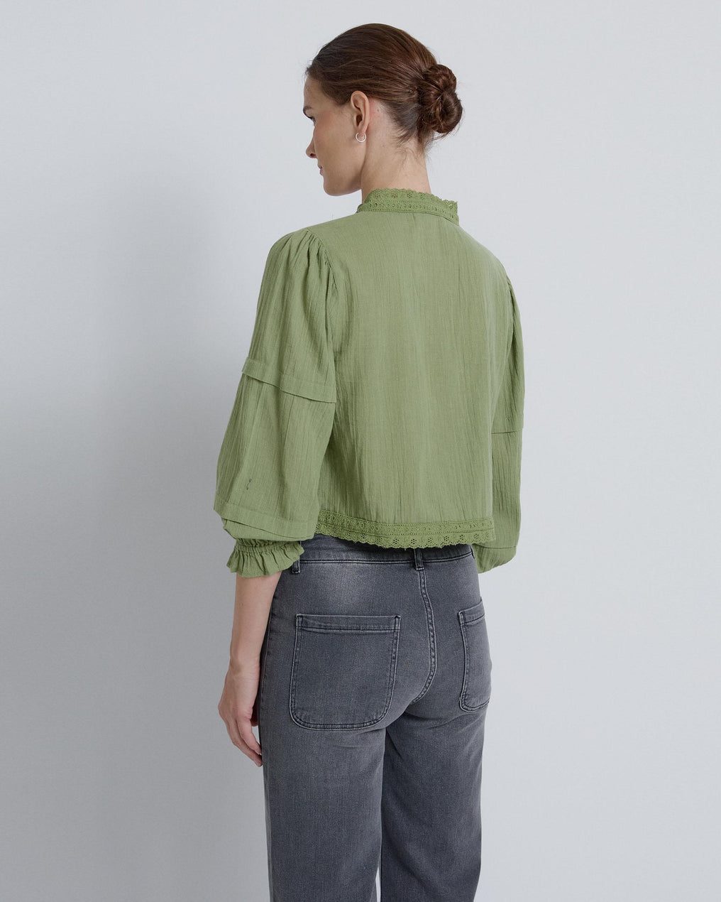 Blusa Puntillas Lazadas Verde