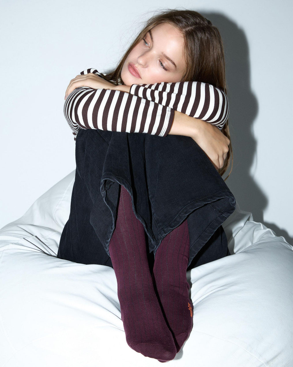 Burgundy High-Top Socks