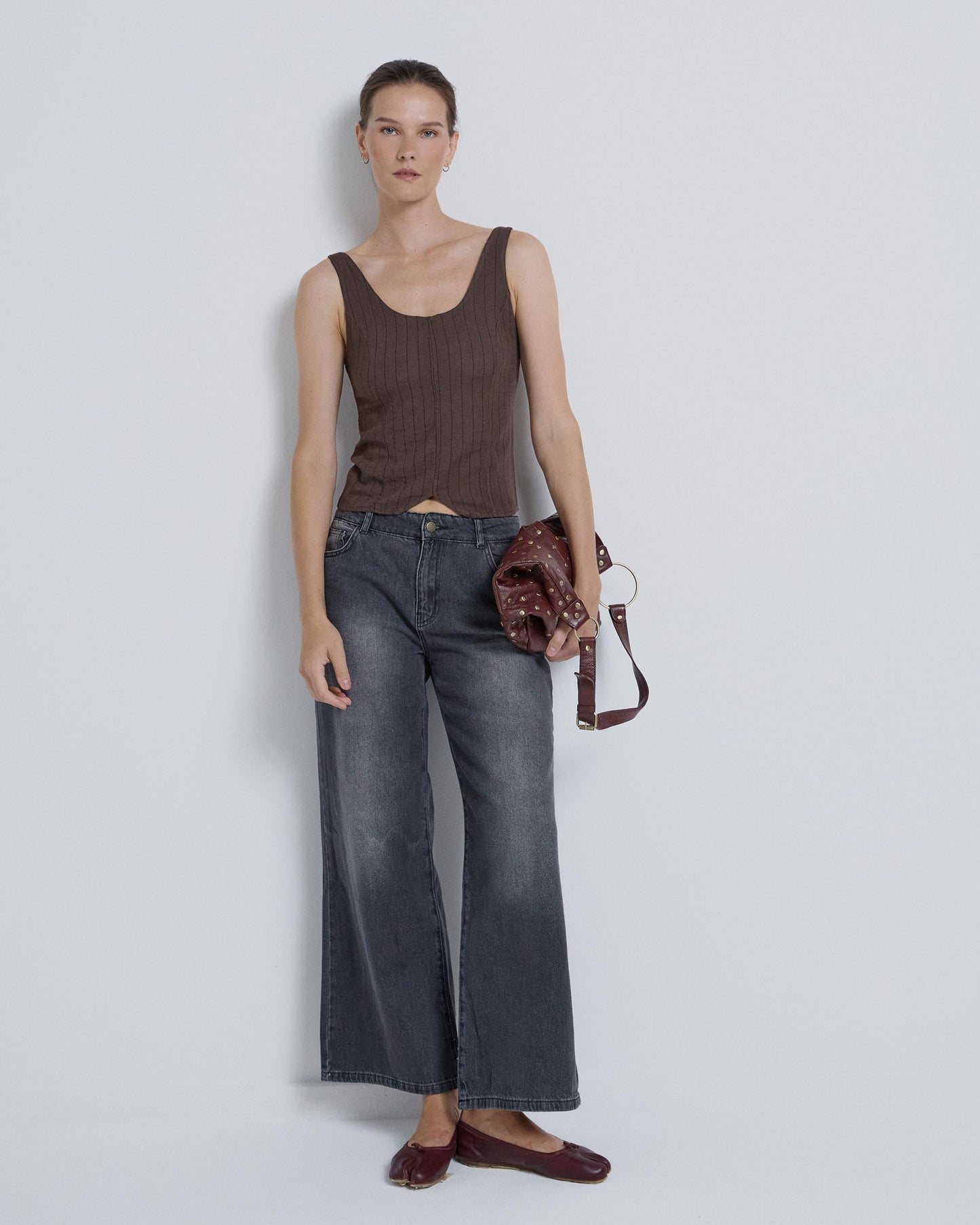 Top Rayas Corse Marrón