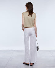 Pantalón Costura Contraste Blanco - 6