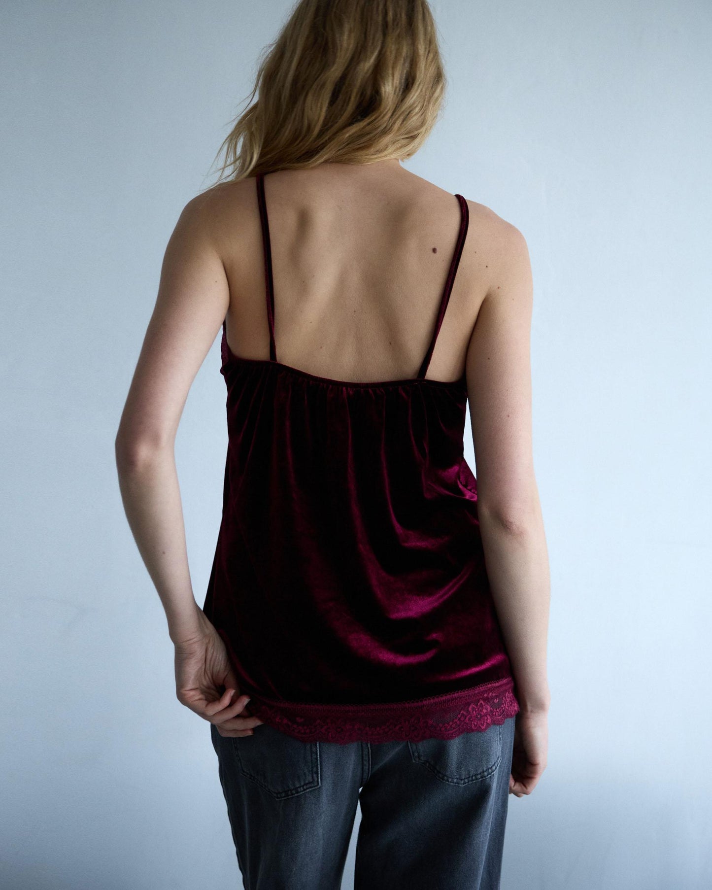 Top Lencero Terciopelo Granate