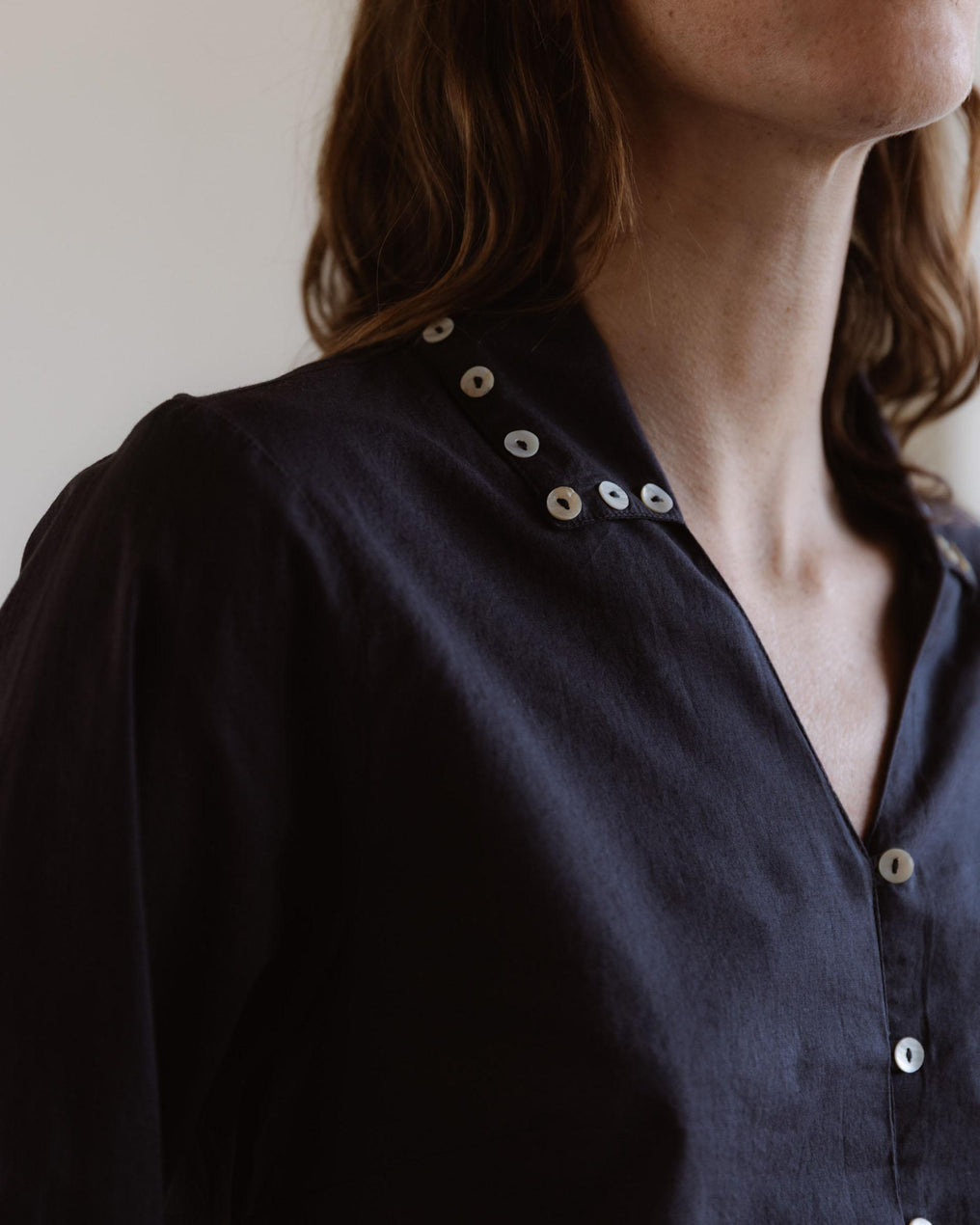 Anthracite Mother-of-Pearl Button Shirt