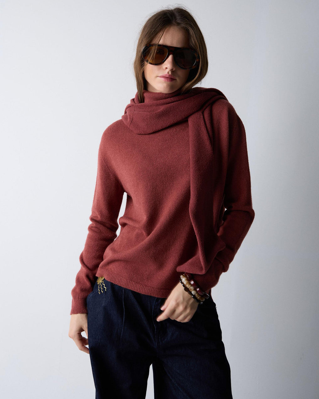 Terracotta Turtleneck Sweater