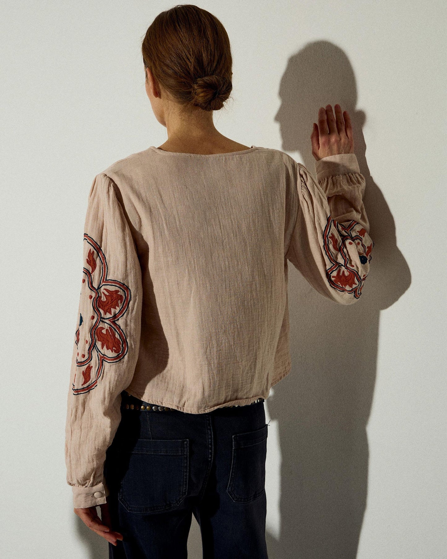 Sobrecamisa Bordados Etnicos Rosa Palo