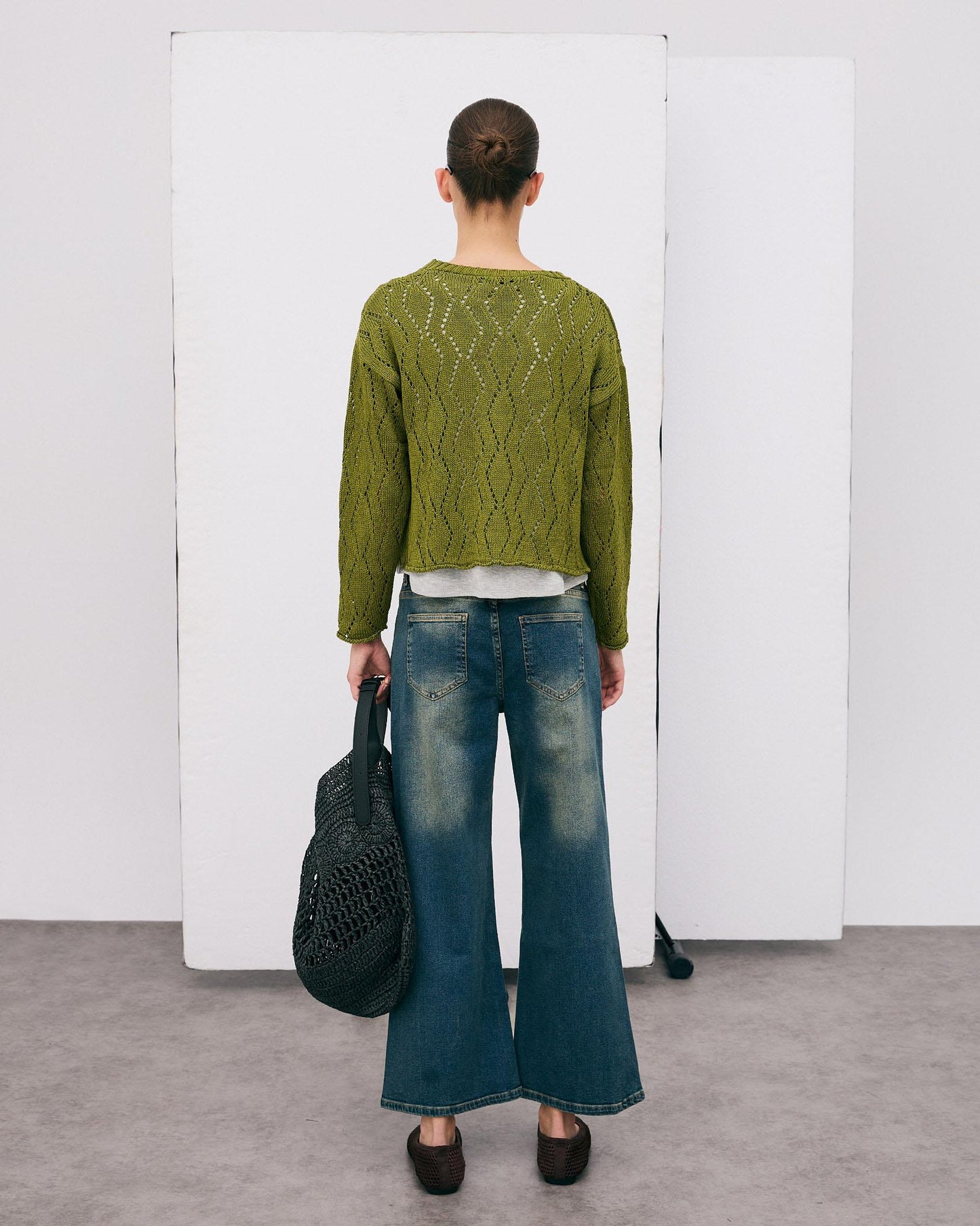 Blue Two-Tone Studded Jeans
