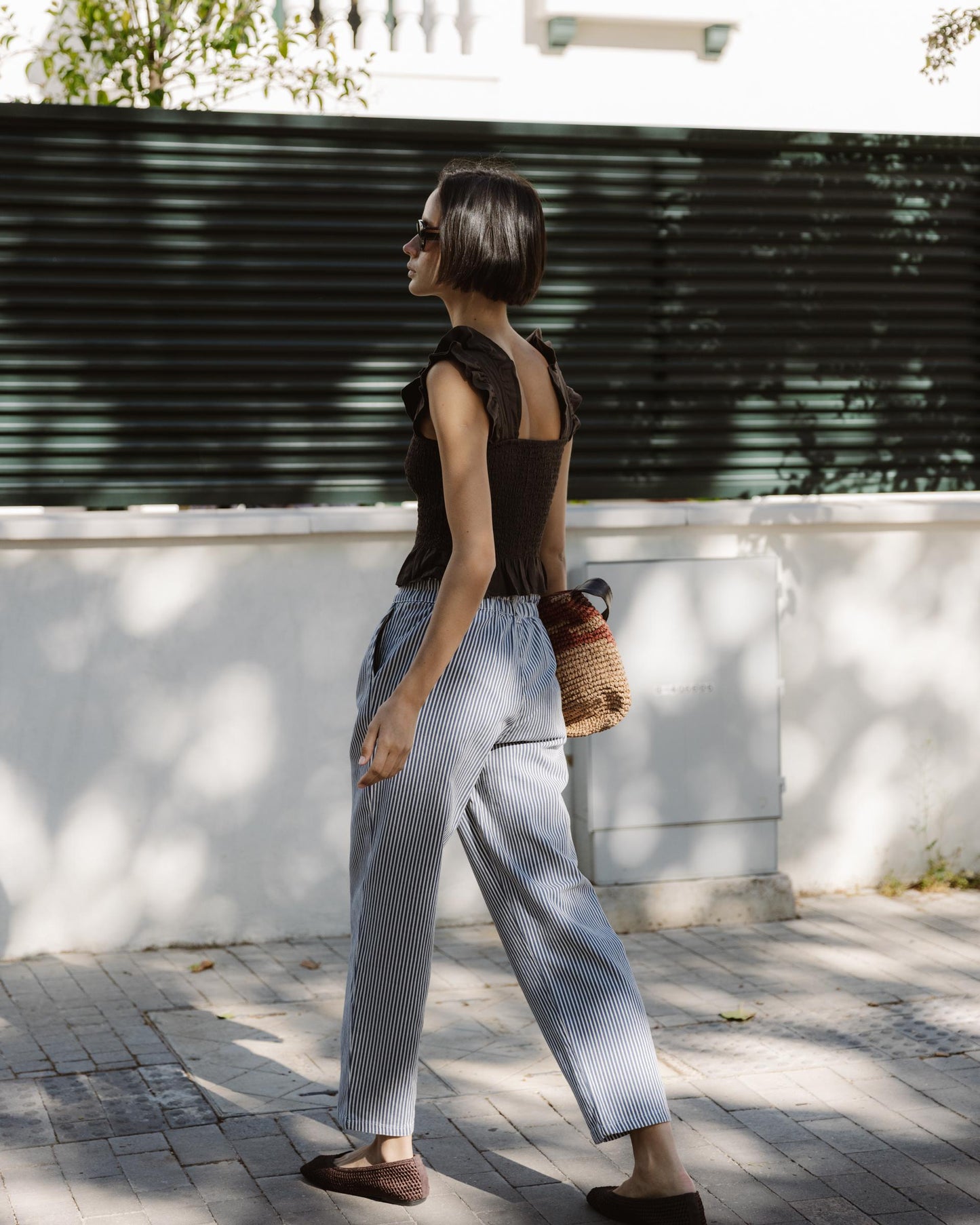Blue Striped Balloon Jeans