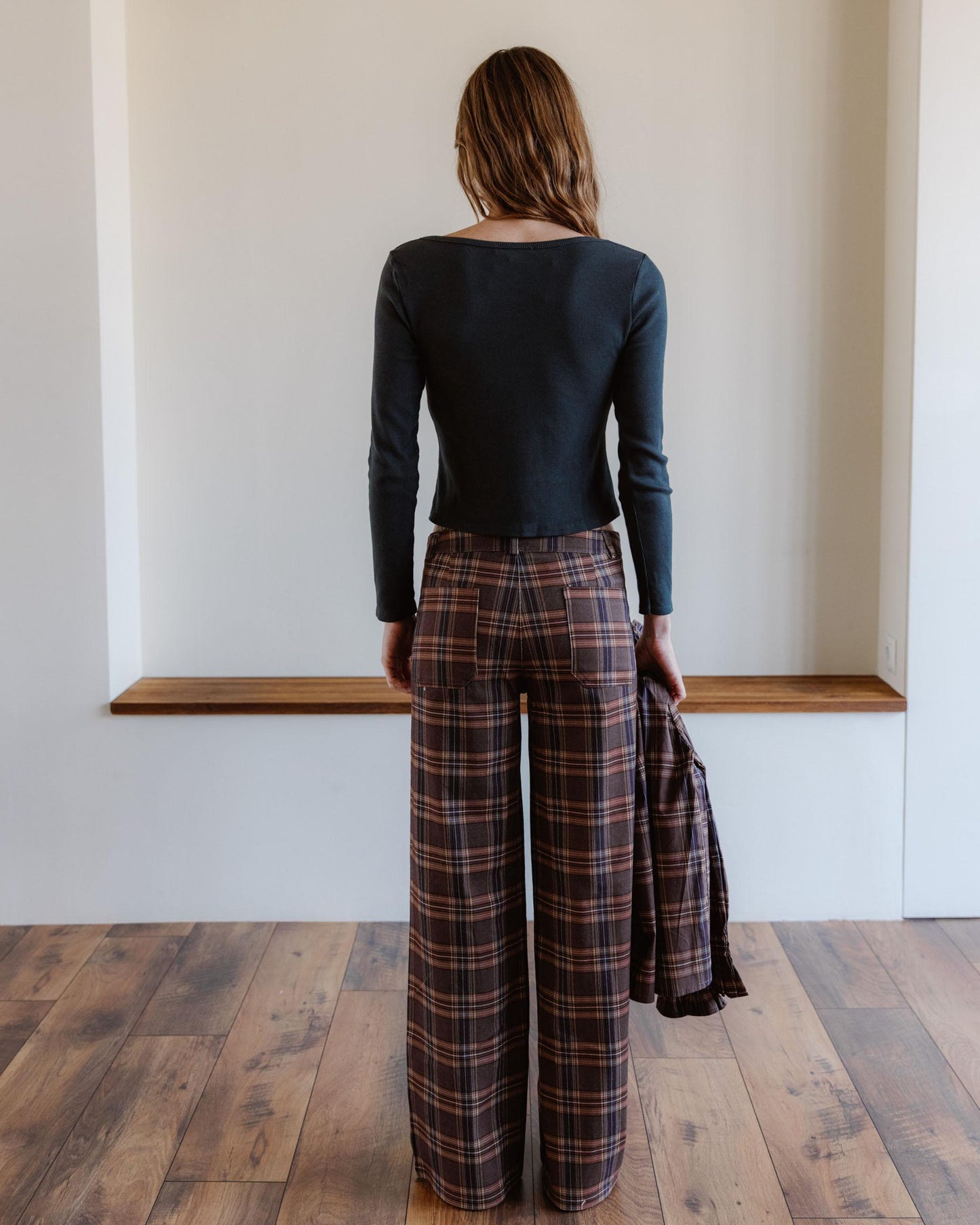 Camiseta Rib Escote Redondo Antracita