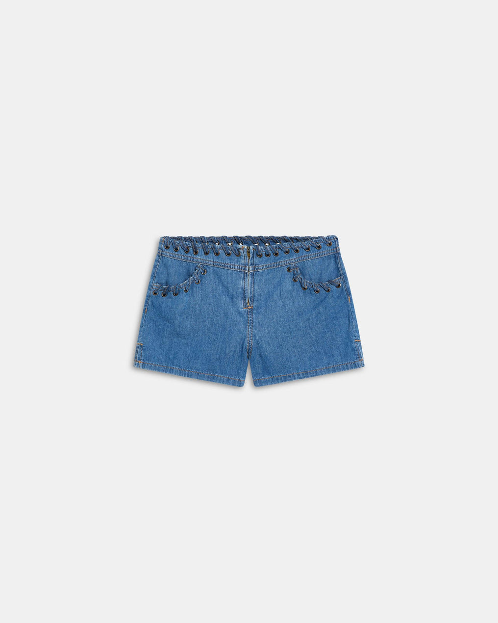 Shorts Pespuntes Azul
