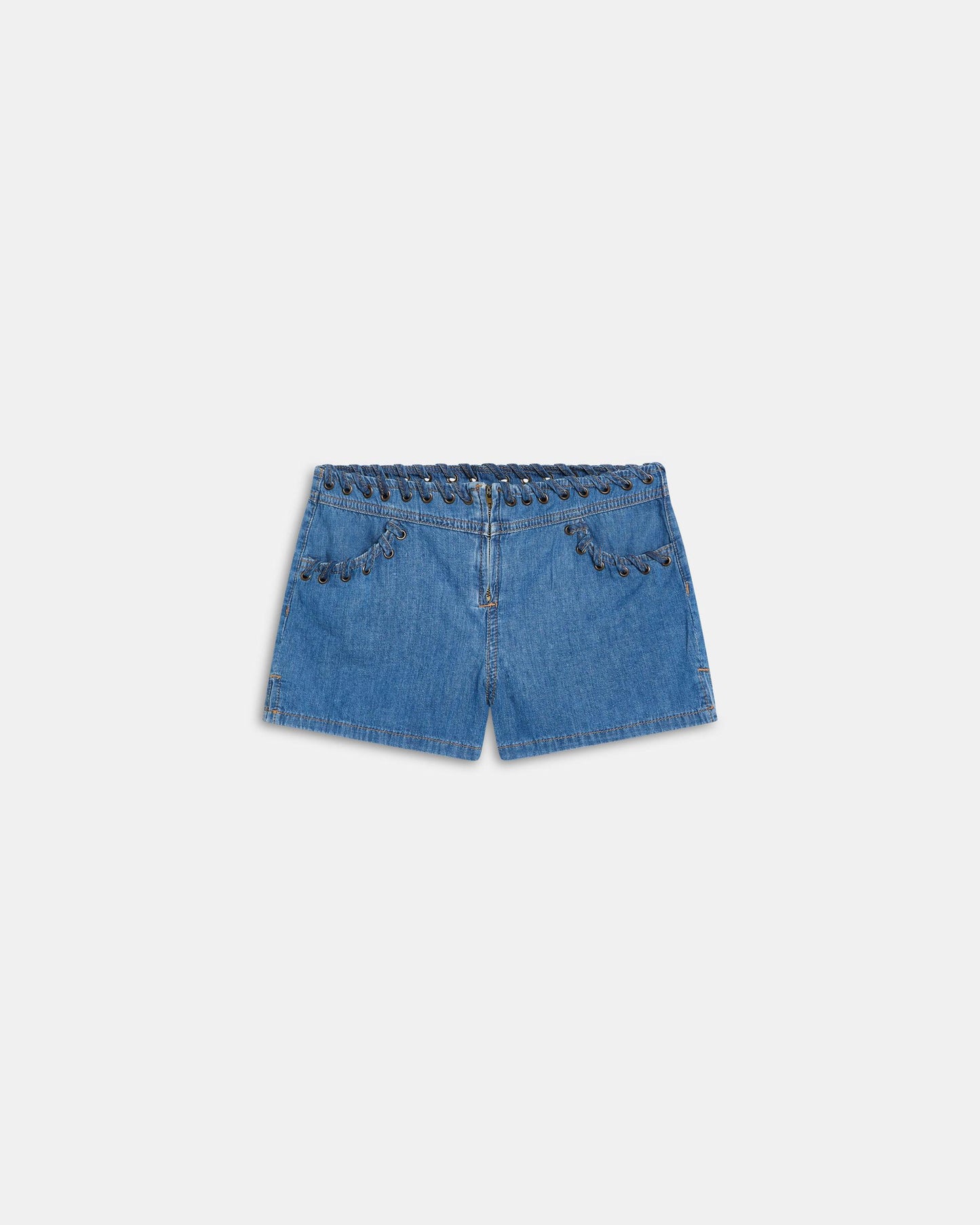 Shorts Pespuntes Azul