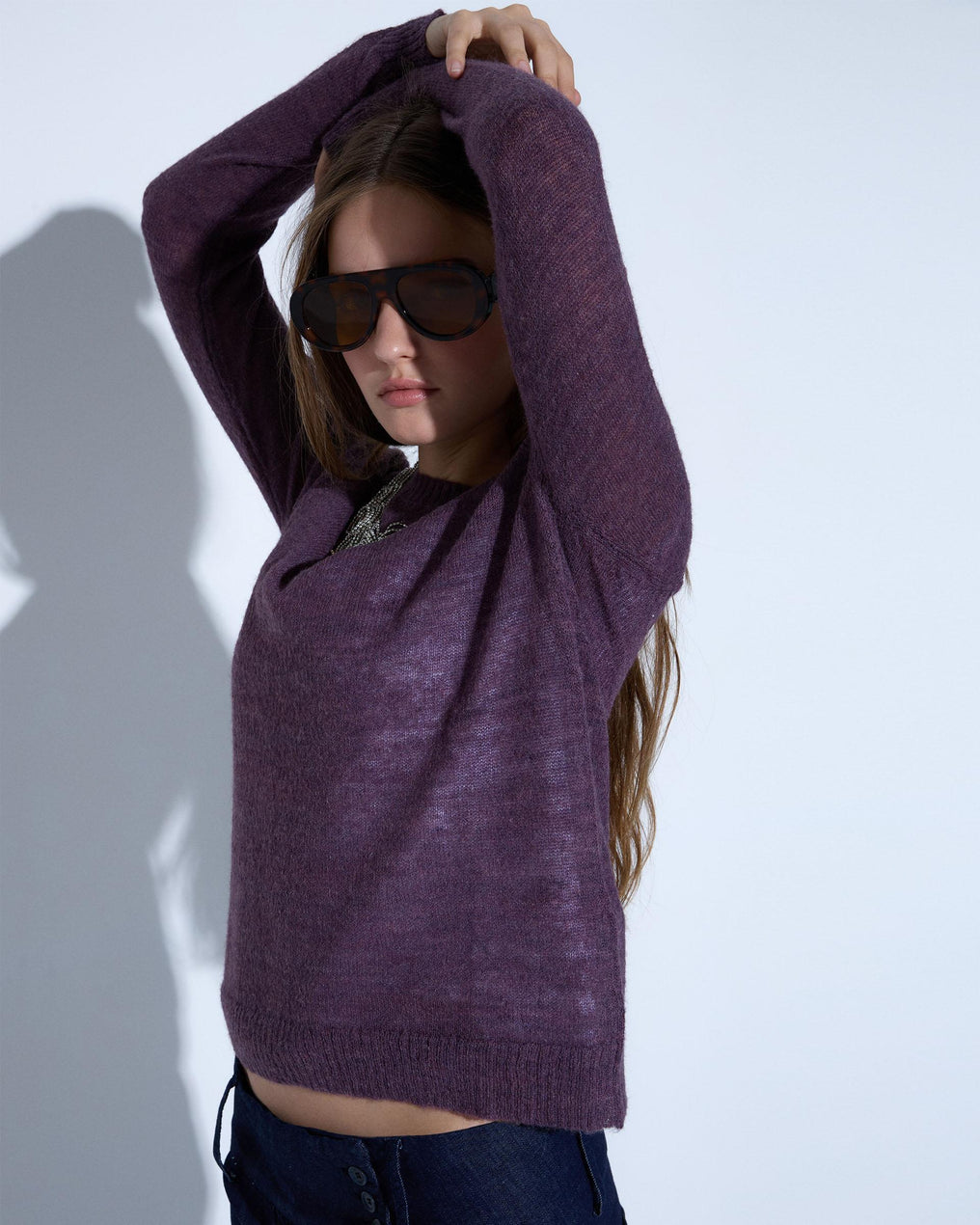 Fine Purple Knit Sweater