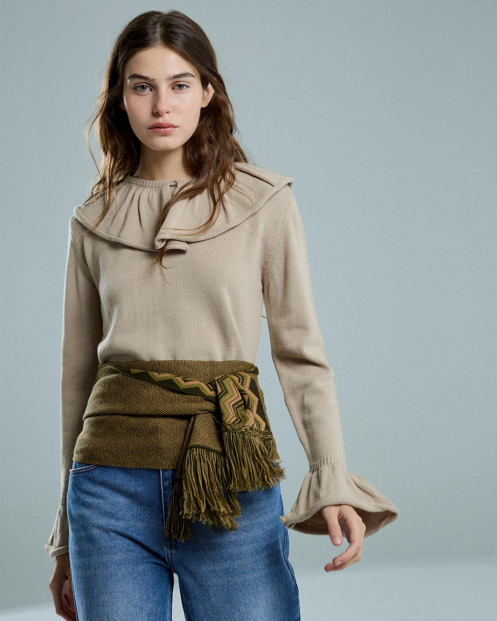 Jersey Volantes Beige
