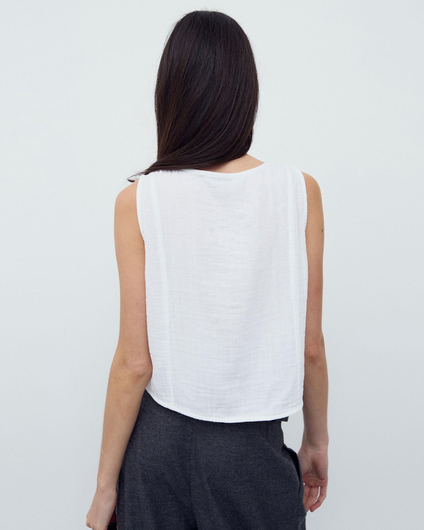 Top Botões Forrados Branco