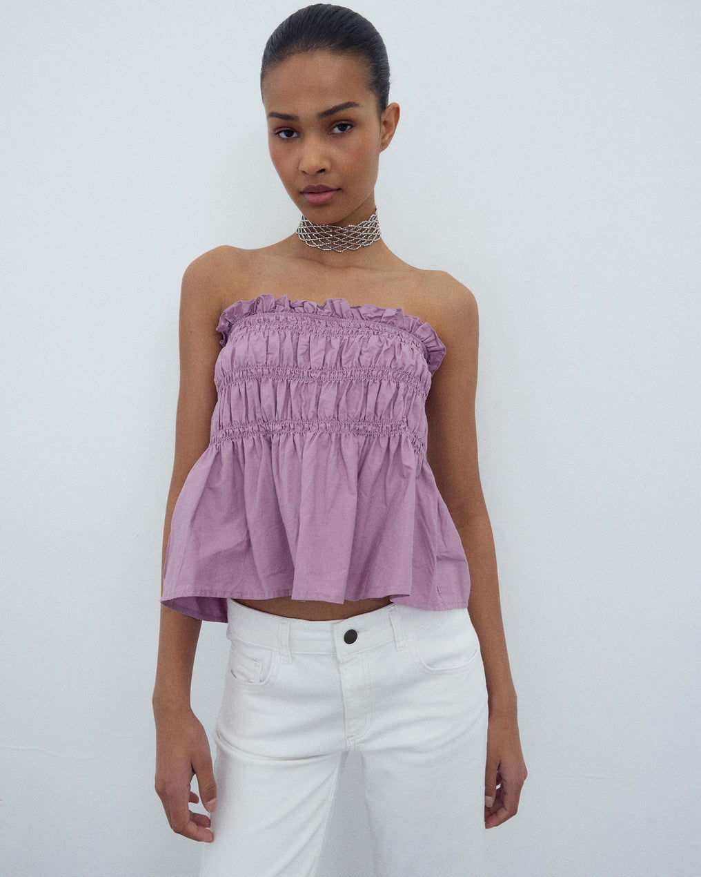 Top Élastiques Bustier Lilas