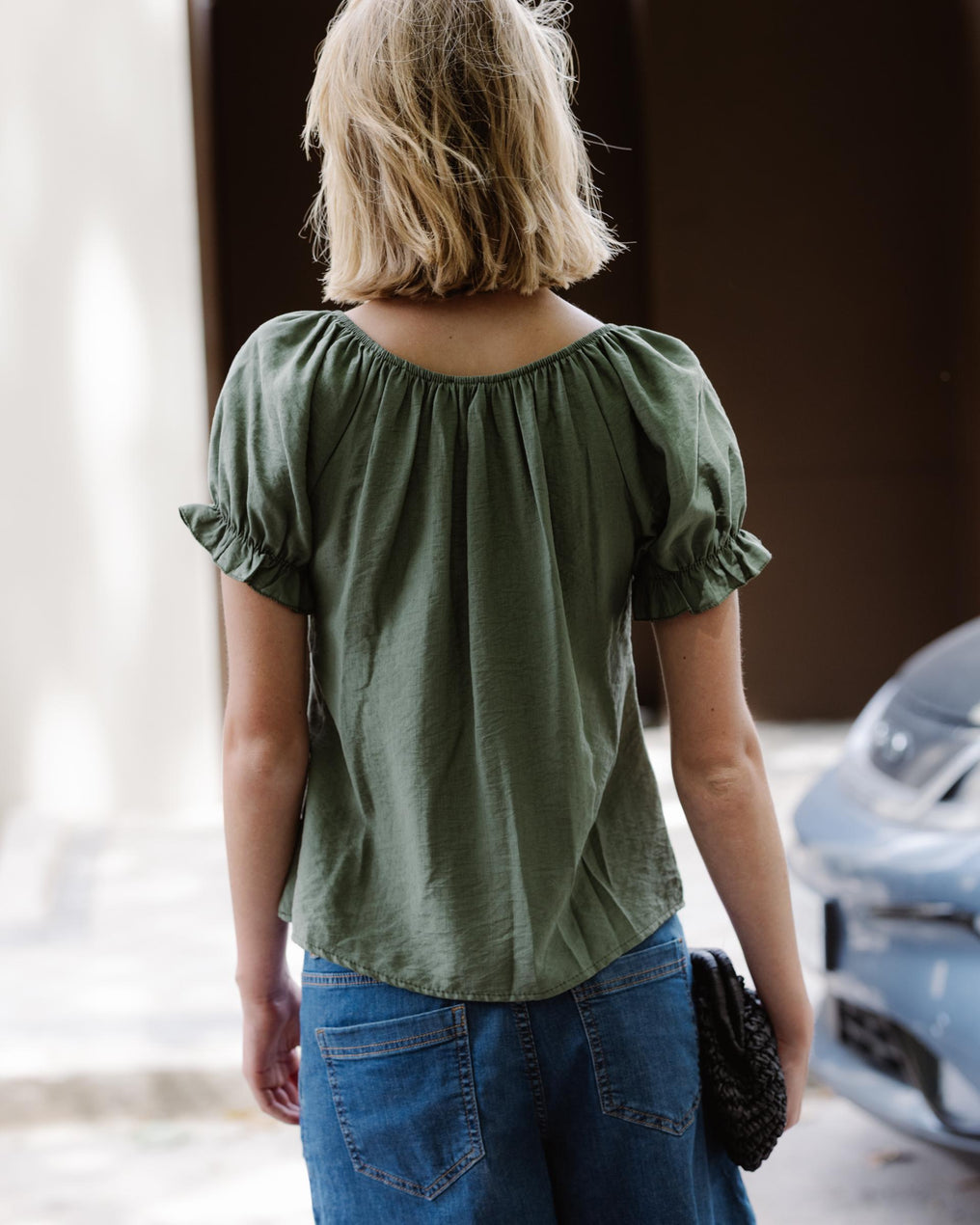 Blusa Manga Corta Lazada Verde Oscuro