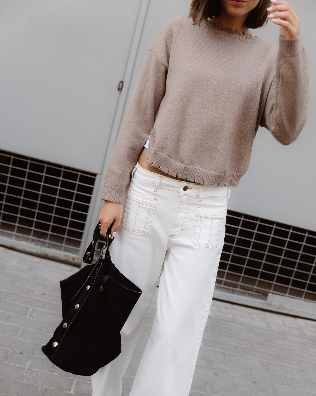 Jeans Bordado Sol Blanco