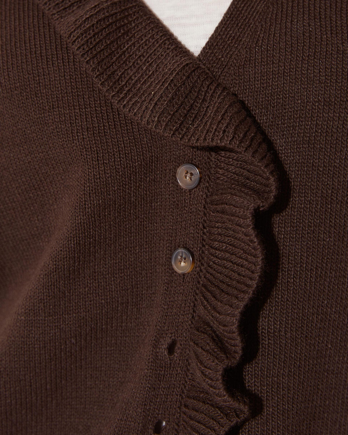 Chaqueta Volante Asimétrico Marrón