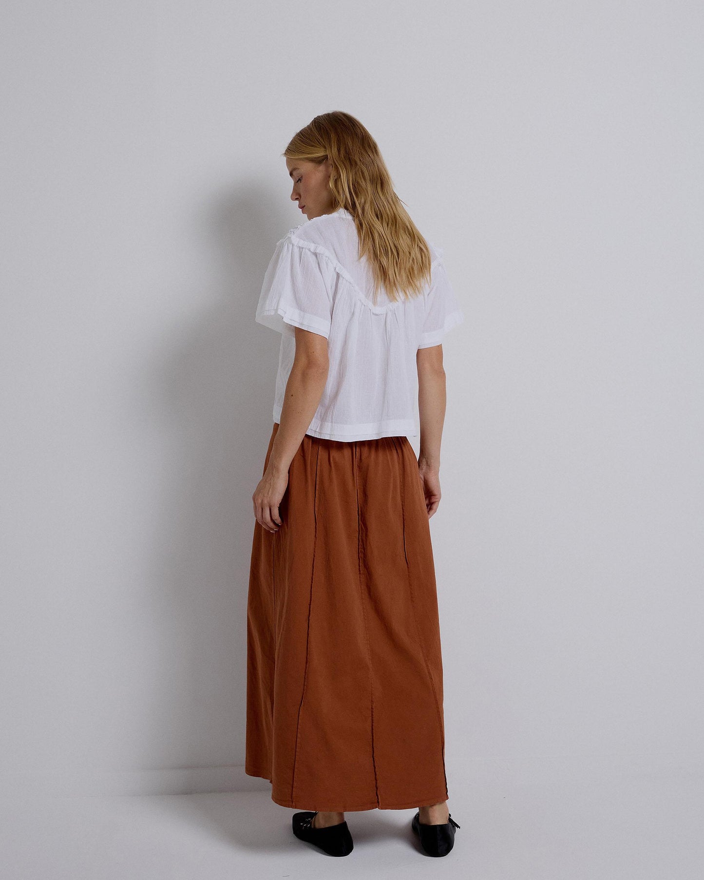 Falda Costuras Naranja