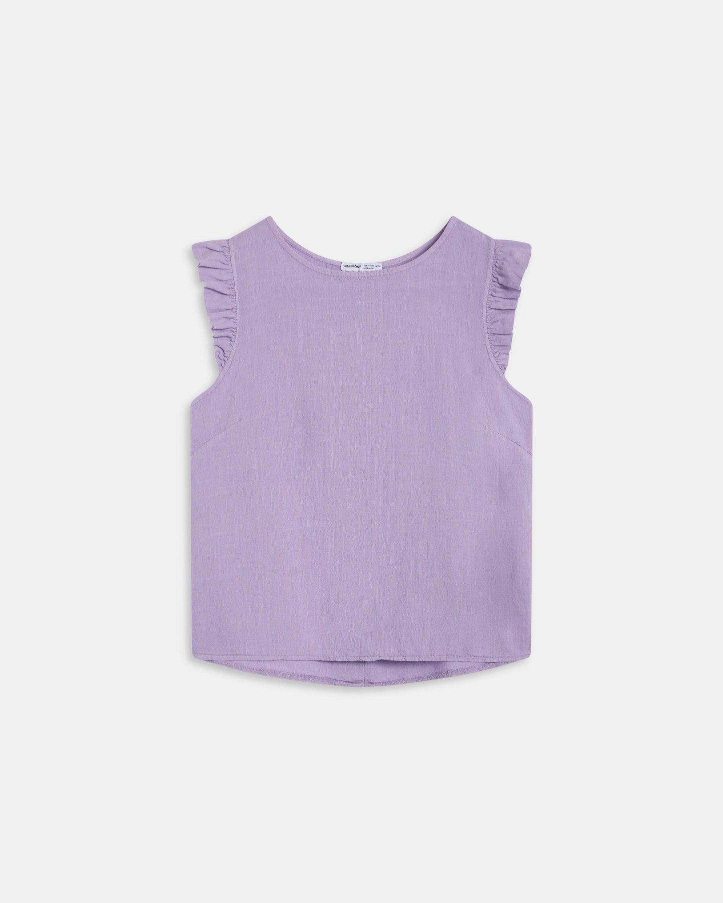 Purple Linen Button-Back Top
