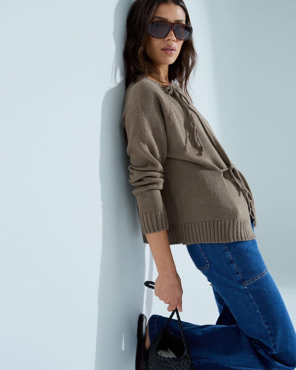 Chaqueta Lazadas Laterales Taupe