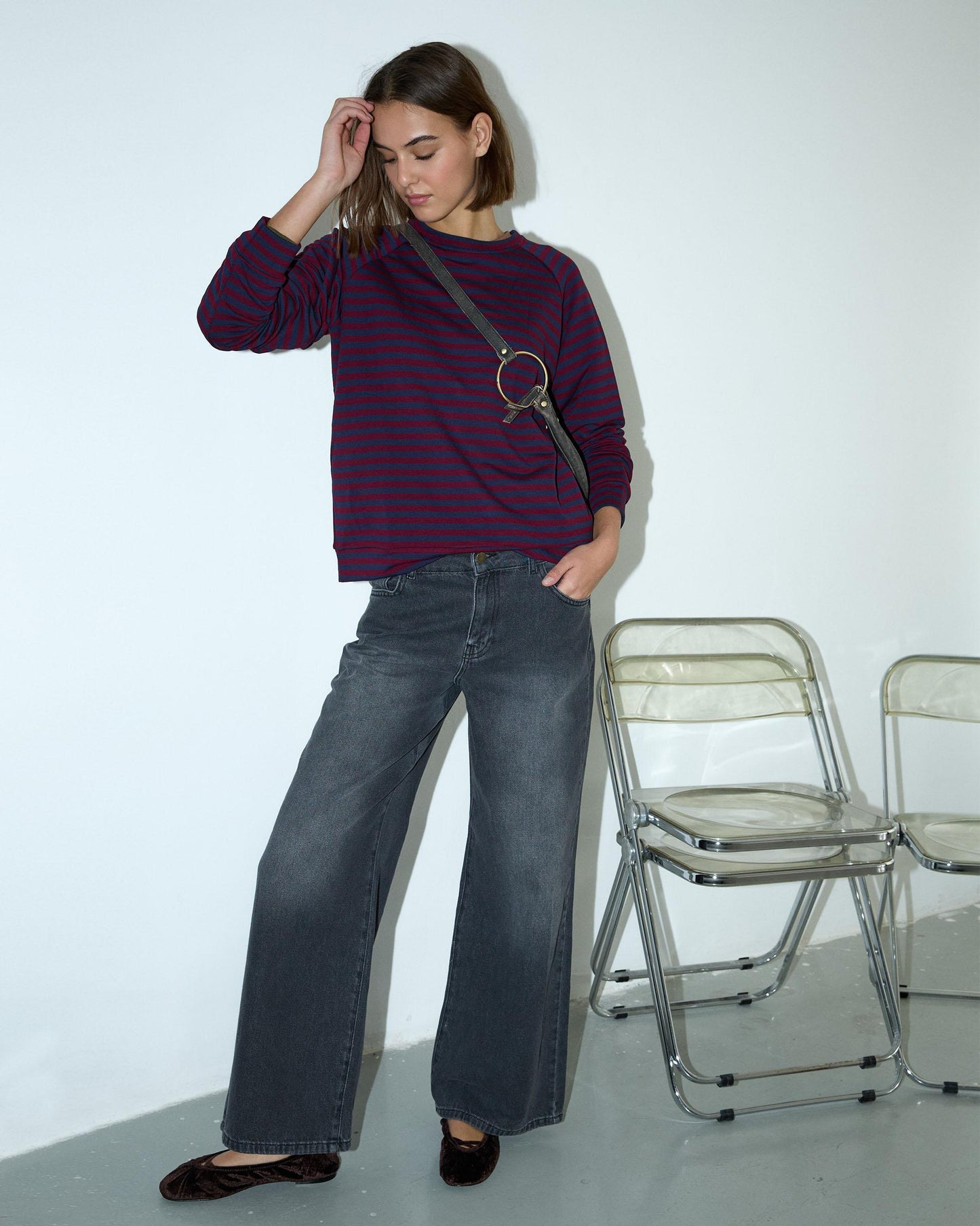 Jeans Wide Leg Antracita