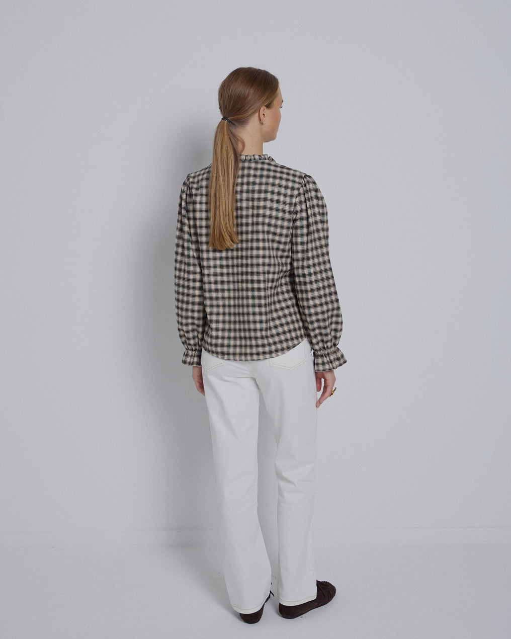 White Hook Closure Jeans