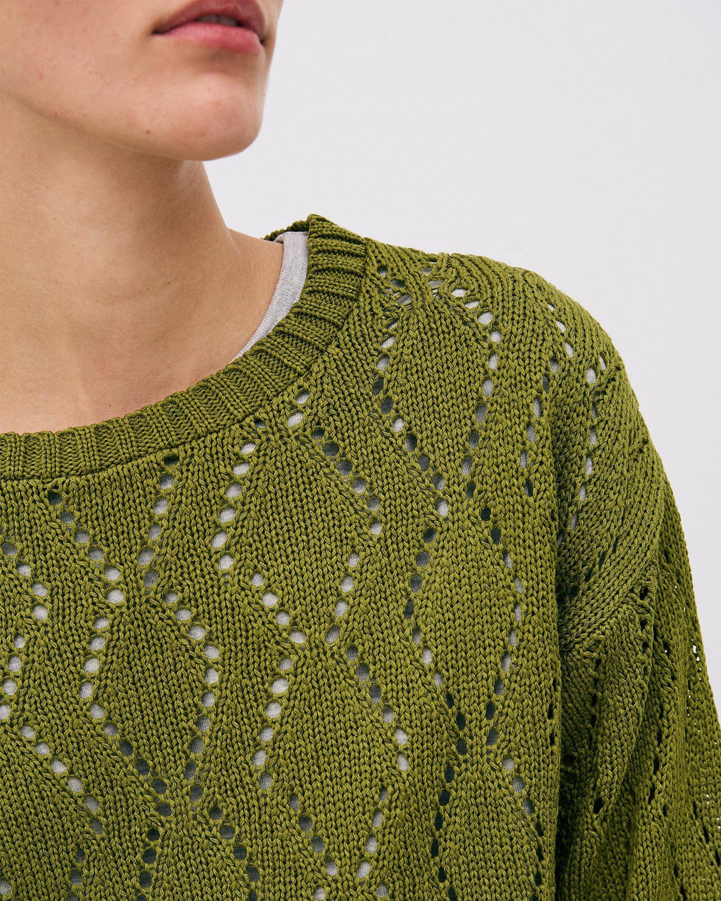 Green Diamond Die-Cut Sweater