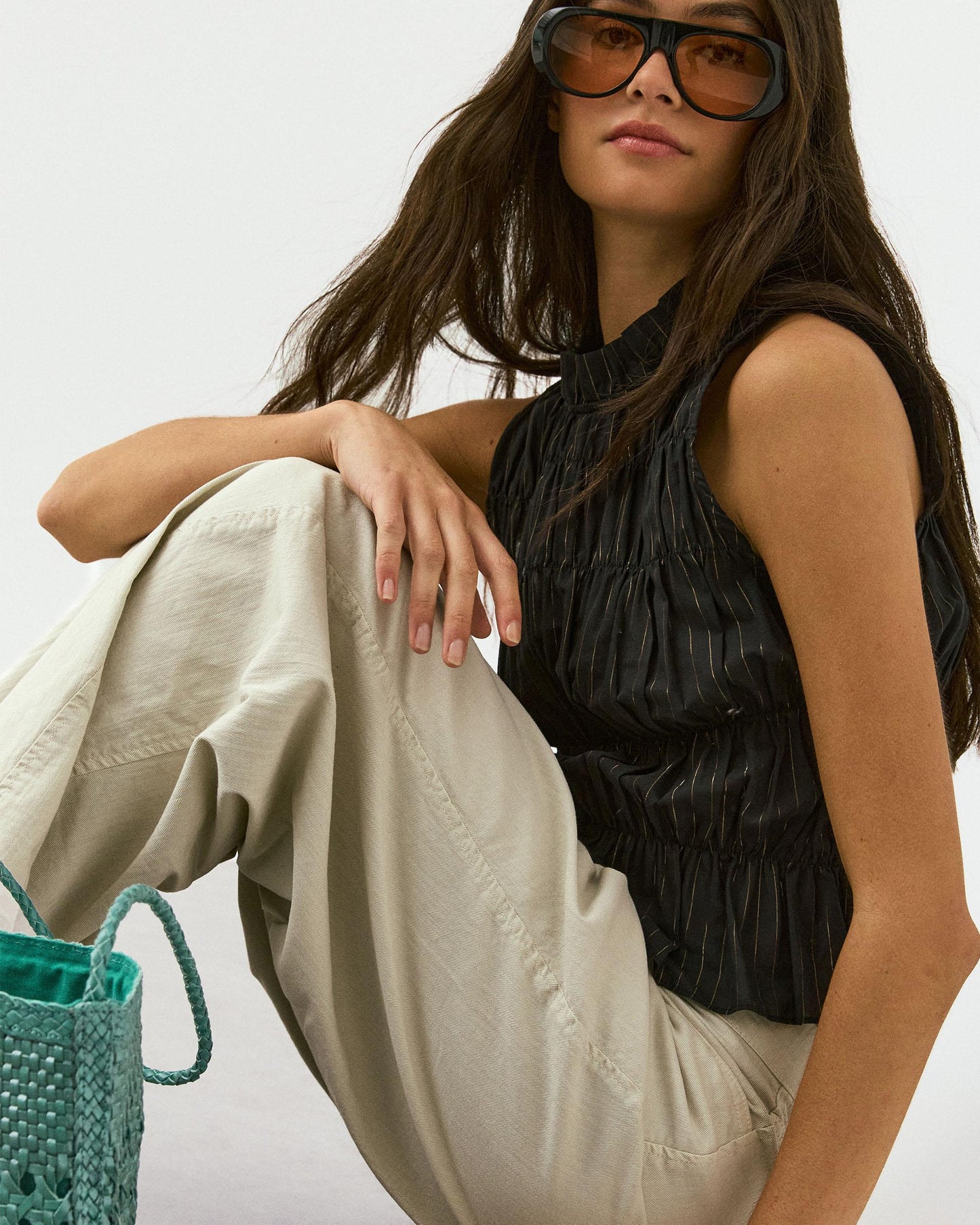 Top Elásticos Lurex Preto