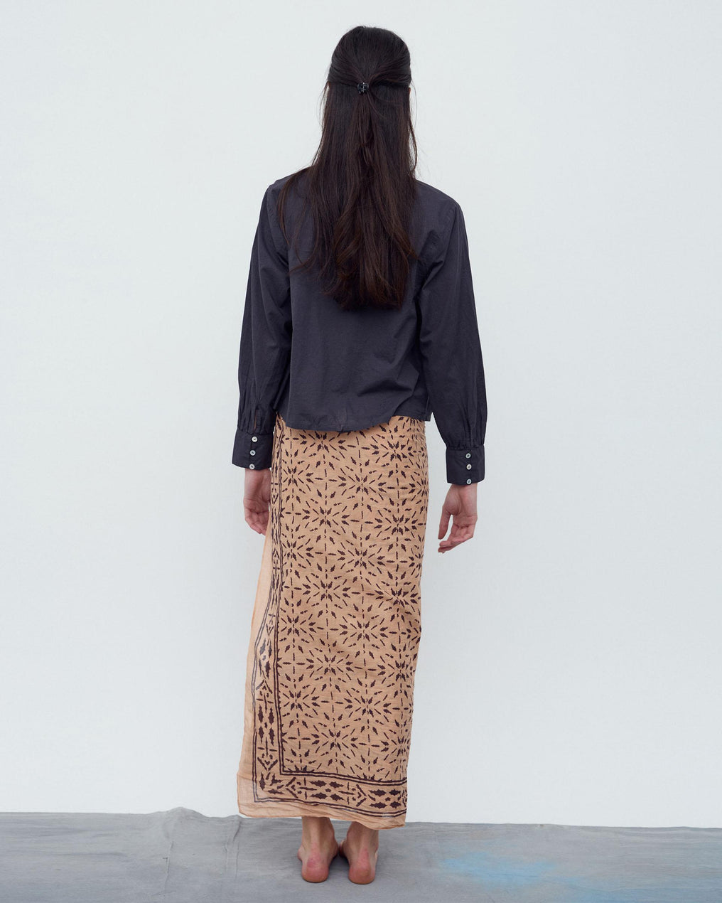 Pareo Estampado Hojas Cenefa Salmon