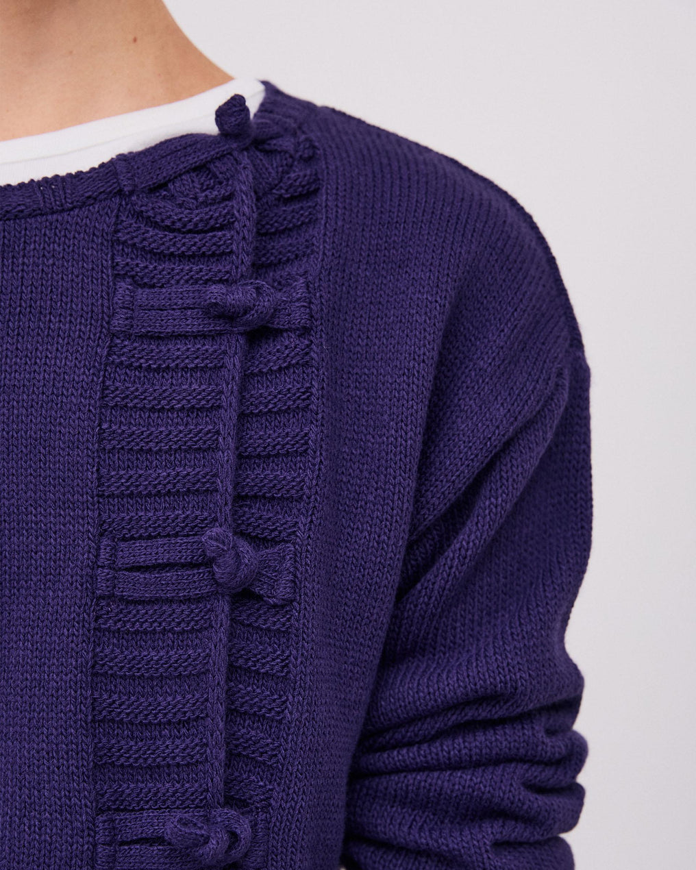 Chaqueta Punto Alamares Laterales Morado