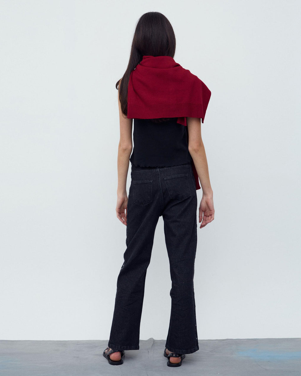 Jeans with Star Side Panel, Black