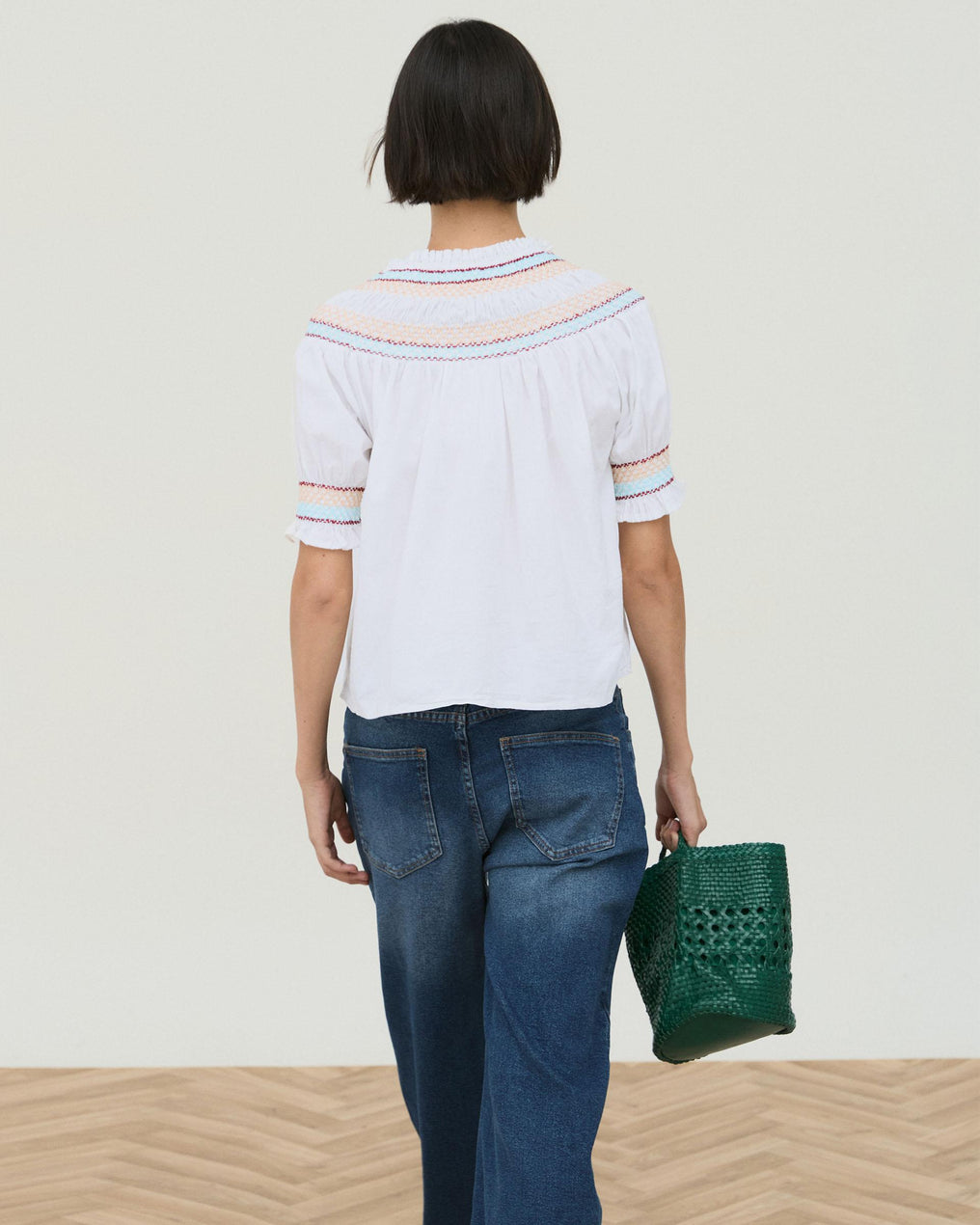 Blusa Gomas Bordados Blanca