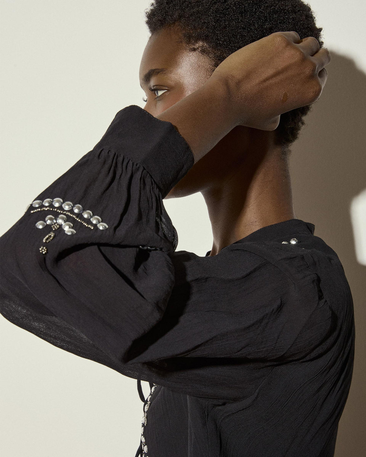 Blusa De Manga Larga Detalle Delantero Antracita