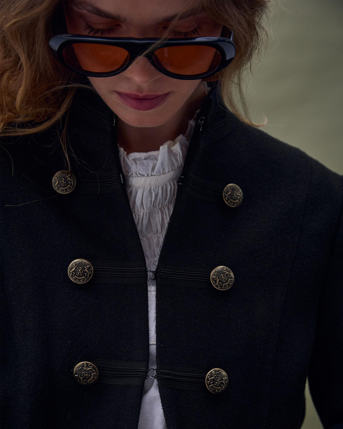 Chaqueta Botones Negro