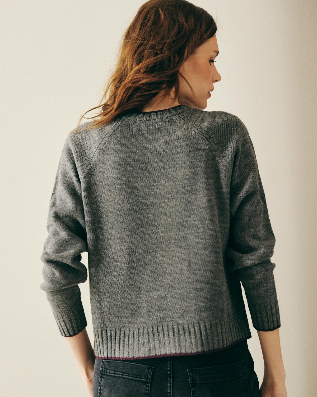 Grey Contrast Trim Jumper