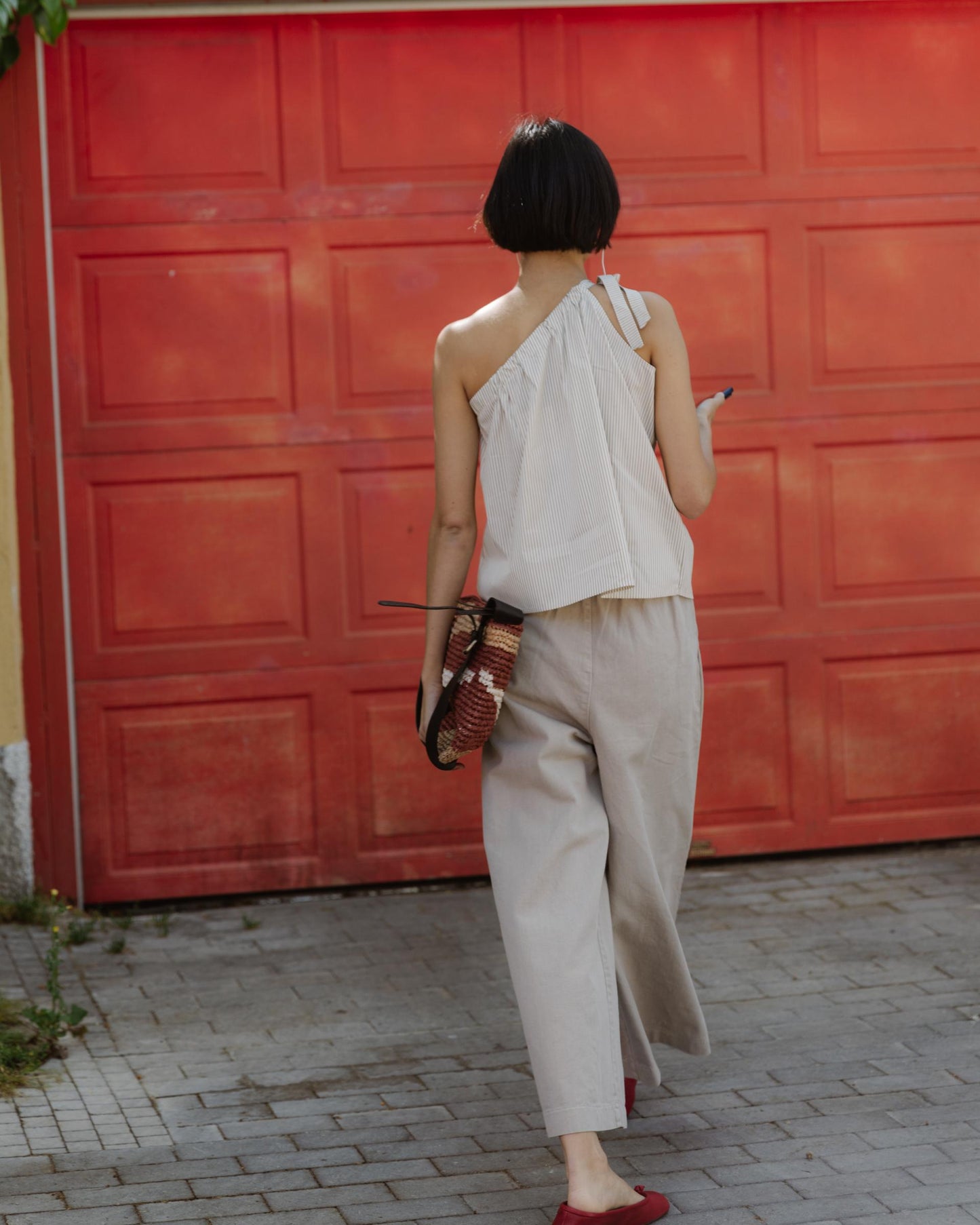 Pantalón Wide Leg Pinzas Beige