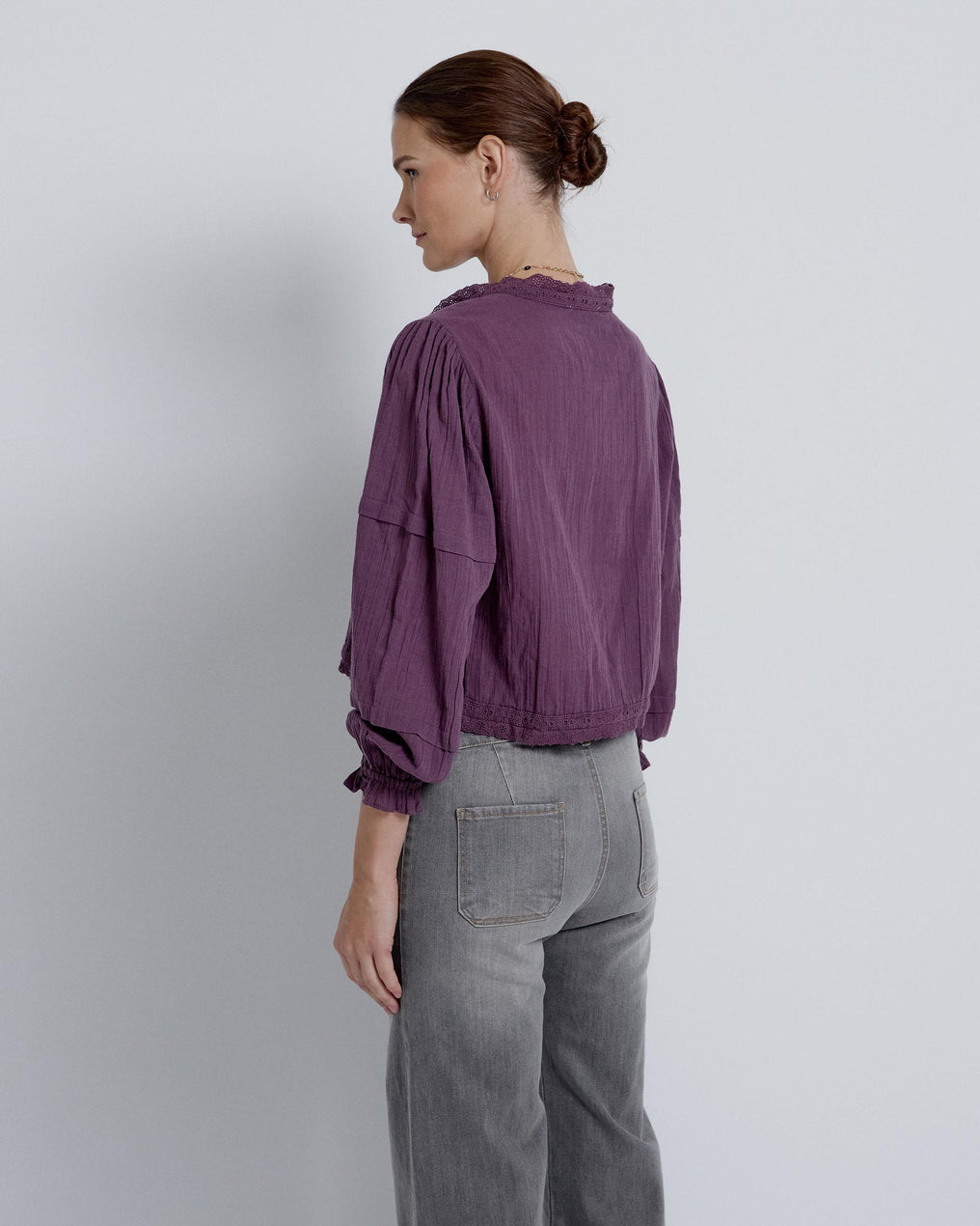 Blusa Puntillas Lazadas Morado