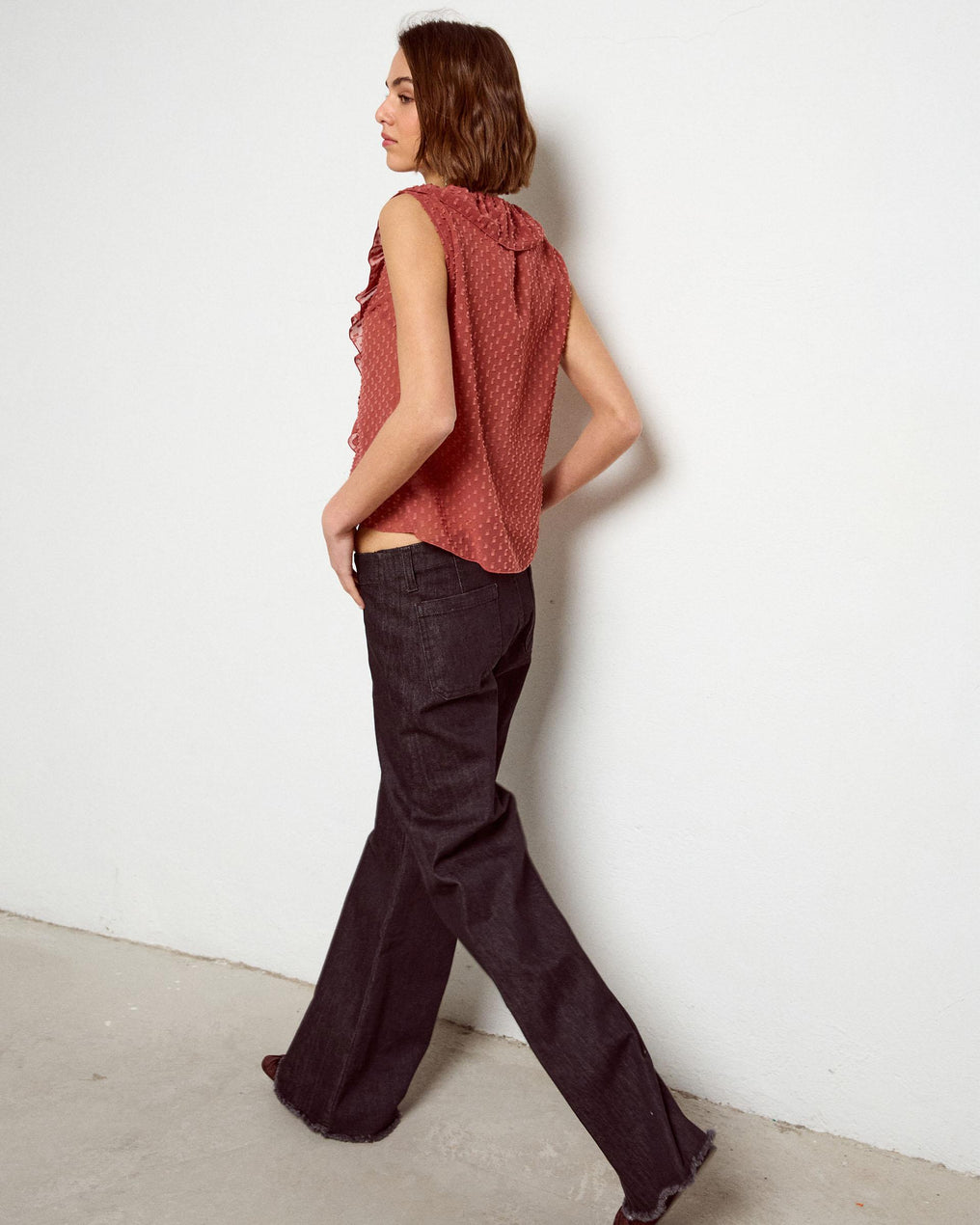 Black Double Button Waist Jeans