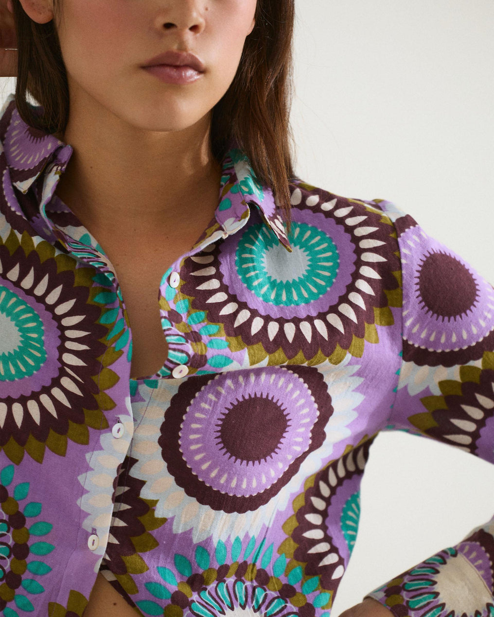 Camisa Estampada Morado