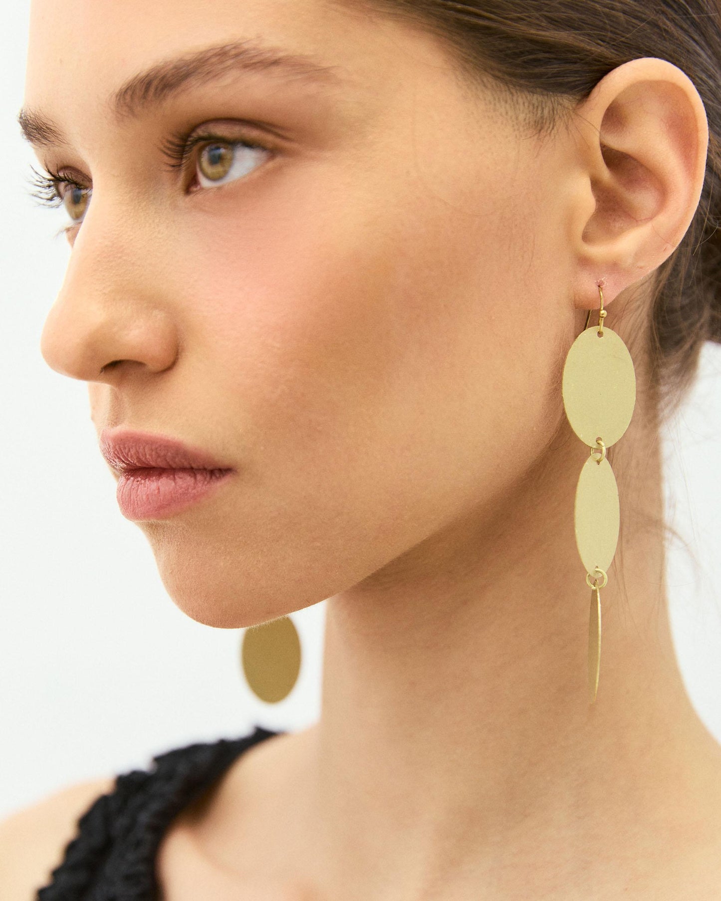 Pendientes Largos Óvalos Oro